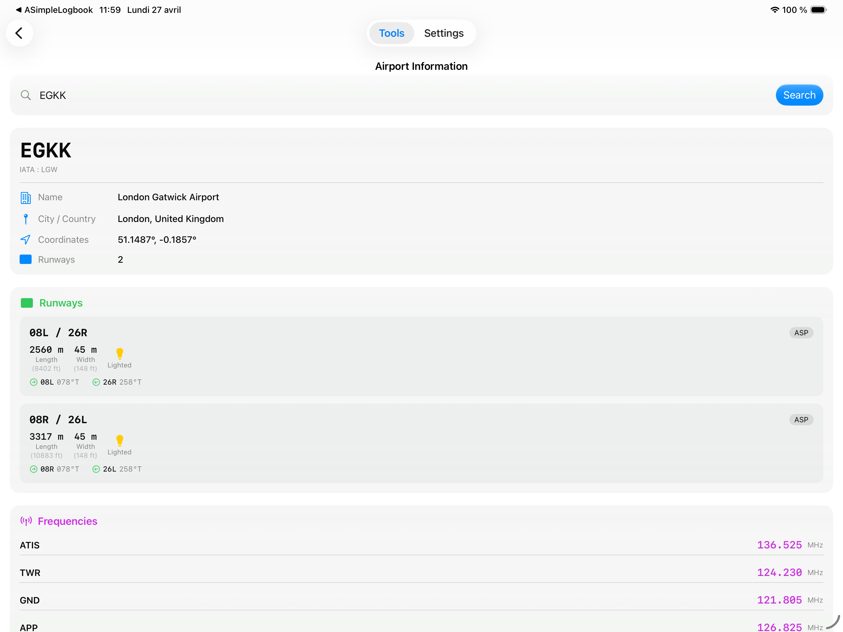 ASimpleAviationTool Dashboard